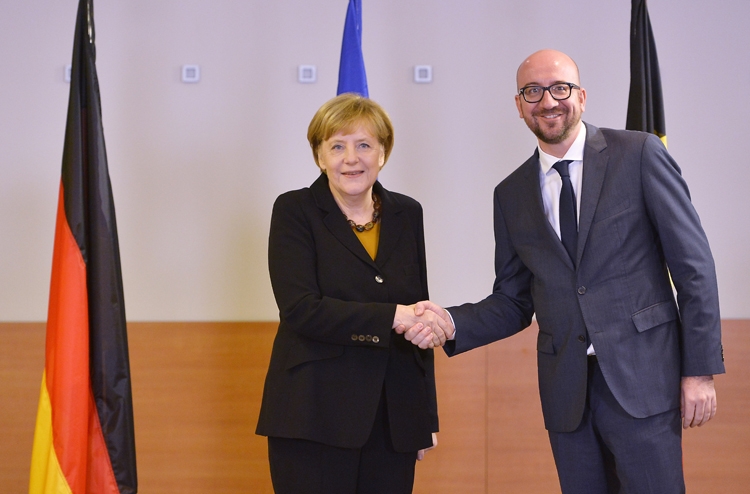 Ypres - Rencontre entre Angela Merkel et Charles Michel