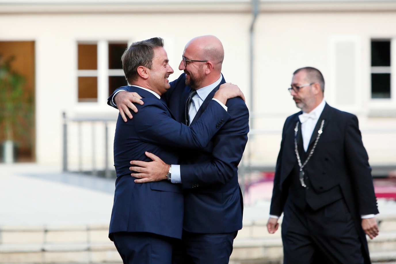 Arbeitstreffen zwischen dem luxemburgischen Ministerpräsidenten Xavier Bettel, dem Präsidenten der Republik Frankreich Emmanuel Macron und dem belgischen Premierminister Charles Michel