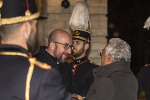 Prime Minister Michel with the Portuguese Prime Minister António Costa