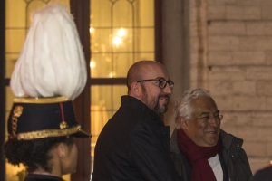 Prime Minister Michel with the Portuguese Prime Minister António Costa