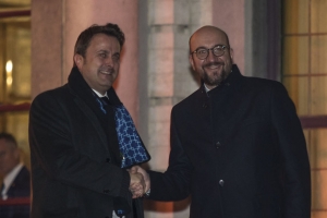 Prime Minister Michel with the Prime Minister of Luxembourg Xavier Bettel
