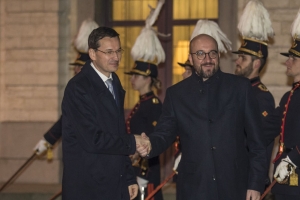 Prime Minister Michel with the Polish Prime Minister Mateusz Morawiecki