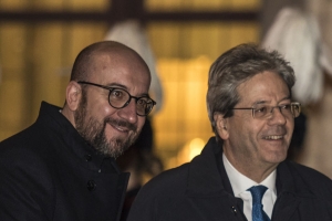 Prime Minister Michel with the Italian Prime Minister Paolo Gentiloni
