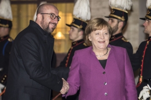 Prime Minister Michel with the German Chancellor Angela Merkel