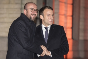 Prime Minister Michel with the French President Emmanuel Macron