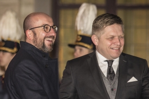 Prime Minister Michel with the Slovak Prime Minister Robert Fico