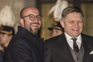 Prime Minister Michel with the Slovak Prime Minister Robert Fico