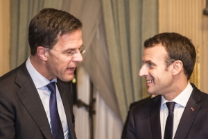 Mark Rutte and Emmanuel Macron