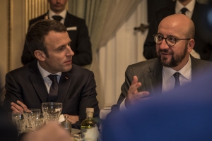 Emmanuel Macron and Charles Michel