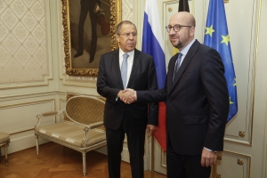 Treffen mit dem russischen Außenminister, Serguei Lawrow.