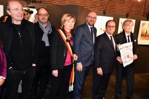 Karikaturisten-Ausstellung in Molenbeek mit François Hollande