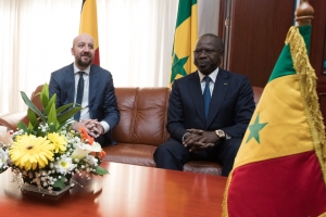 Visite de travail au Sénégal : Entretien avec le Premier Ministre sénégalais Mahammed Boun Abdallah Dionne et le Ministre de la Coopération au développement Alexander De Croo.