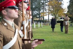 visite du cimetière St-Symphorien en présence de S.E.M. Theresa May, Premier ministre du Royaume-Uni. 